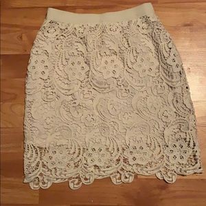 Crochet cream skirt